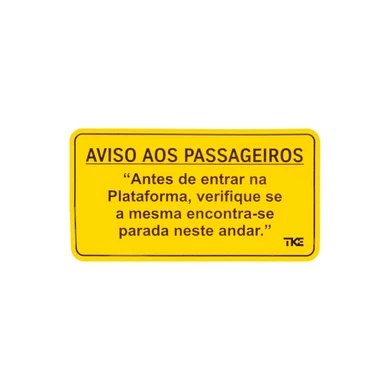 "ADESIVO ""AVISO AOS PASSAGEIROS""