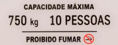 PLACA CAPAC. 10PES/750KG PORTUGUES