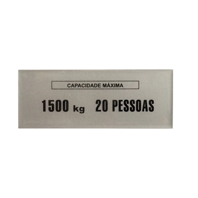 PLACA DE CAPACIDADE MAXIMA S/PESA