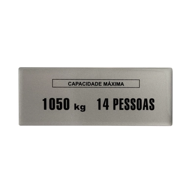 PLACA DE CAPACIDADE MAXIMA S/ PESAD