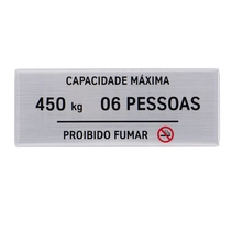 PLACA CAPAC. 6PESSOAS 450KG