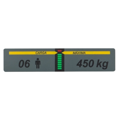 PLACA CAPACIDADE 6 PES.450kg GRAF.