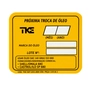 ETIQUETA PROXIMA TROCA DE OLEO