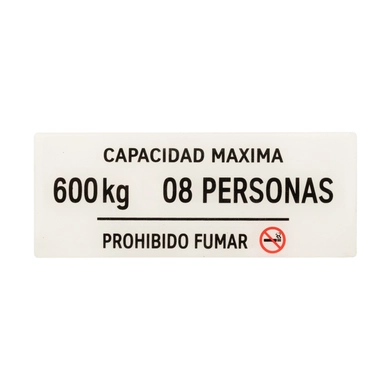 PLACA CAPAC. 08PES./600KG ESPANHOL